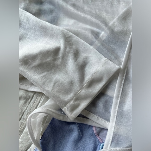 Powerline Womens White Ballerina Balletcore Wrap Long Sleeve Sheer Top Medium - Picture 6 of 8